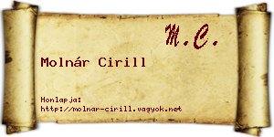 Molnár Cirill névjegykártya