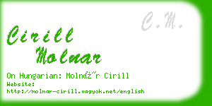 cirill molnar business card